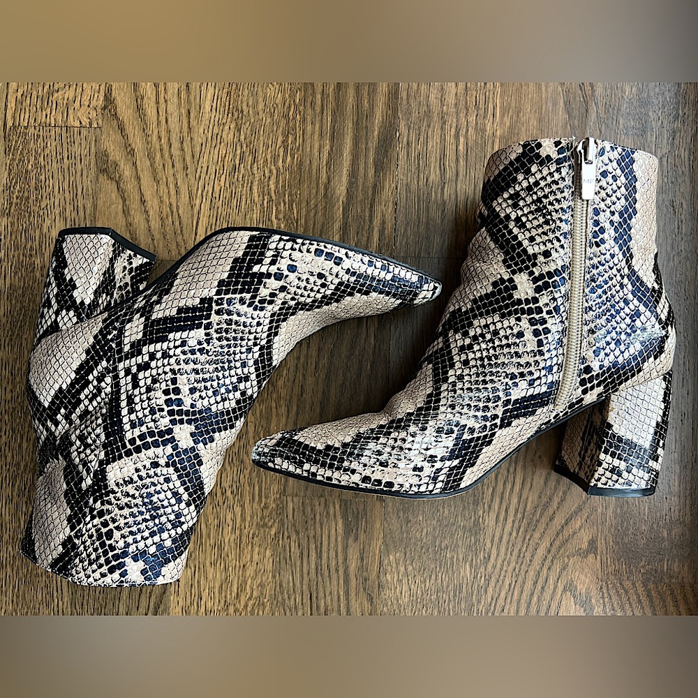 Marc Fisher Python Block Heel Booties - Picture 6 of 16